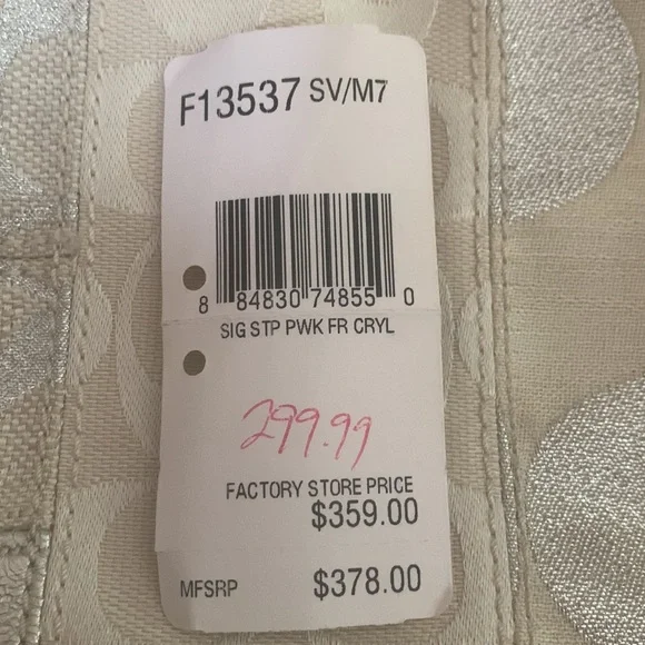 Coach Silver and White Bag Purse - Picture 12 of 12